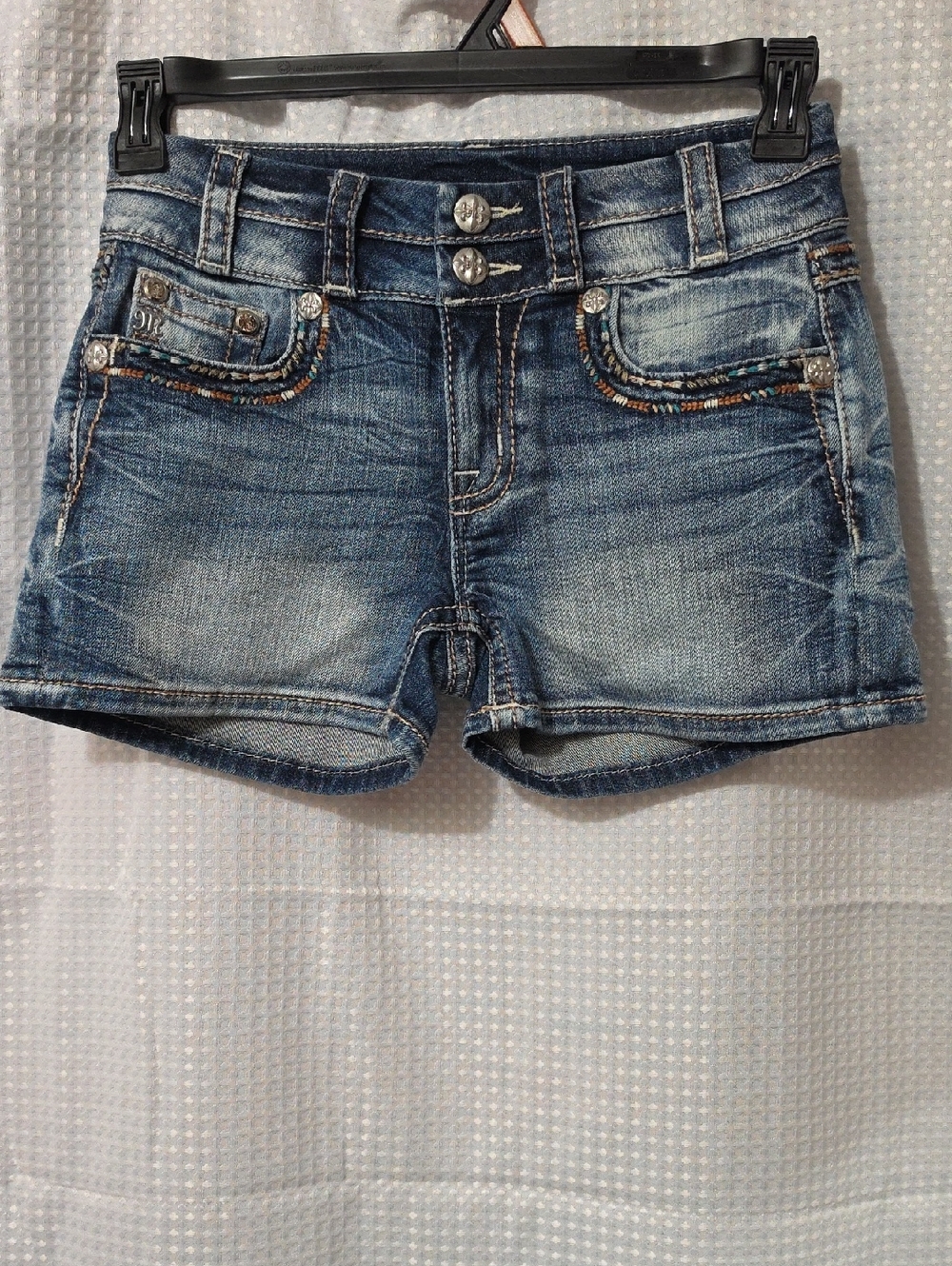 Miss Me Blue Embellished Denim Shorts
